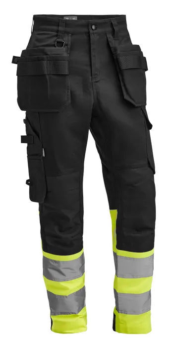 HANTVERKSBYXA STRETCH VS1W KLASS 1 SVART/GUL DAM