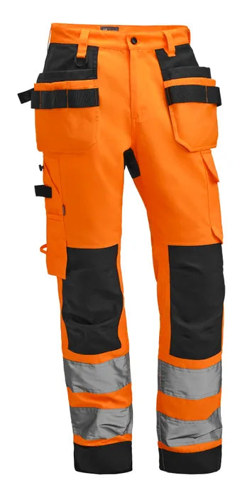 HANTVERKSBYXA STRETCH VS2 KLASS 2 ORANGE/SVART